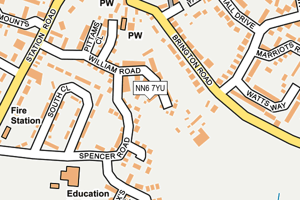 NN6 7YU map - OS OpenMap – Local (Ordnance Survey)