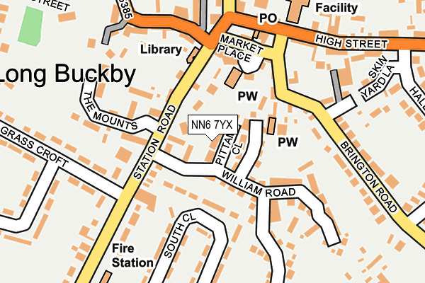 NN6 7YX map - OS OpenMap – Local (Ordnance Survey)