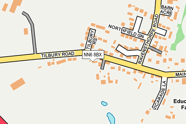 NN6 8BX map - OS OpenMap – Local (Ordnance Survey)
