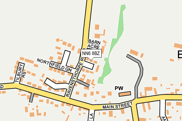 NN6 8BZ map - OS OpenMap – Local (Ordnance Survey)