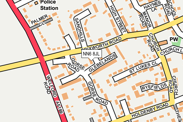 NN6 8JL map - OS OpenMap – Local (Ordnance Survey)