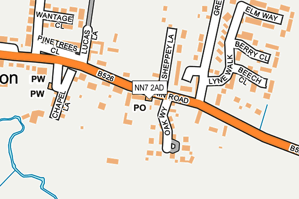 NN7 2AD map - OS OpenMap – Local (Ordnance Survey)