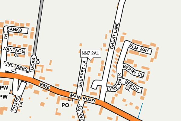 NN7 2AL map - OS OpenMap – Local (Ordnance Survey)