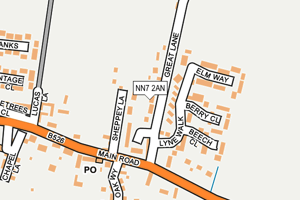NN7 2AN map - OS OpenMap – Local (Ordnance Survey)