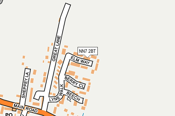 NN7 2BT map - OS OpenMap – Local (Ordnance Survey)