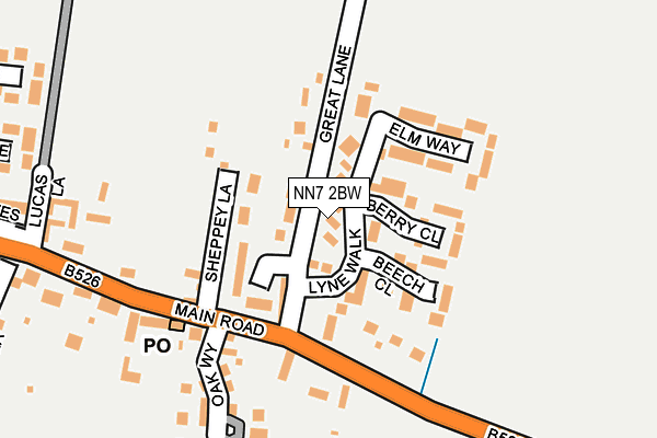 NN7 2BW map - OS OpenMap – Local (Ordnance Survey)