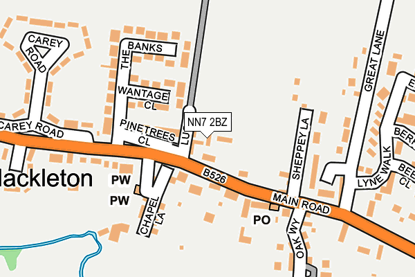 NN7 2BZ map - OS OpenMap – Local (Ordnance Survey)