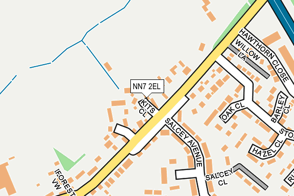 NN7 2EL map - OS OpenMap – Local (Ordnance Survey)