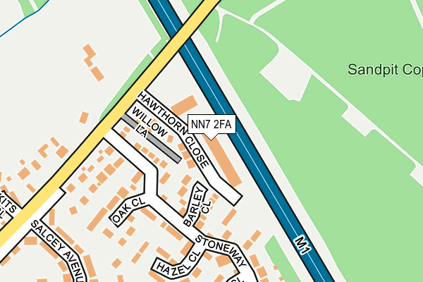 NN7 2FA map - OS OpenMap – Local (Ordnance Survey)