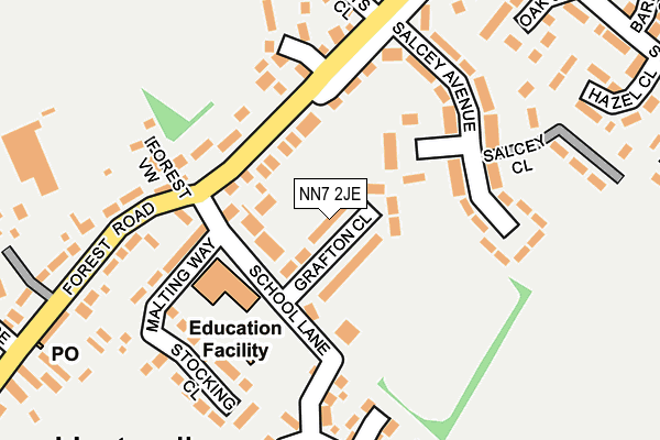NN7 2JE map - OS OpenMap – Local (Ordnance Survey)