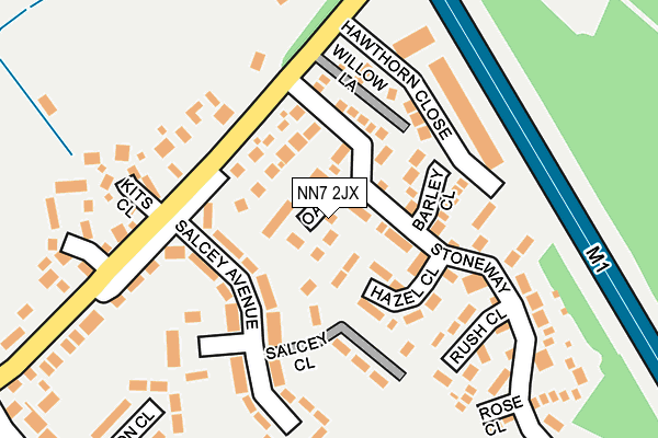 NN7 2JX map - OS OpenMap – Local (Ordnance Survey)