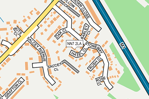 NN7 2LA map - OS OpenMap – Local (Ordnance Survey)