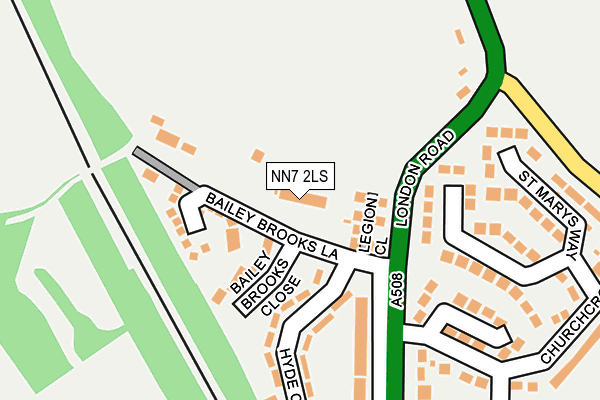 NN7 2LS map - OS OpenMap – Local (Ordnance Survey)