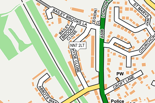 NN7 2LT map - OS OpenMap – Local (Ordnance Survey)