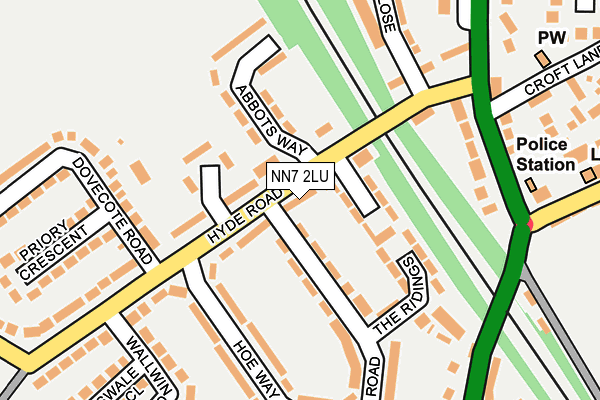 NN7 2LU map - OS OpenMap – Local (Ordnance Survey)