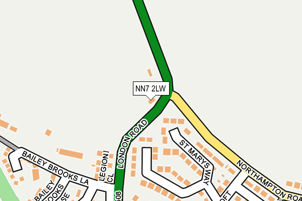 NN7 2LW map - OS OpenMap – Local (Ordnance Survey)