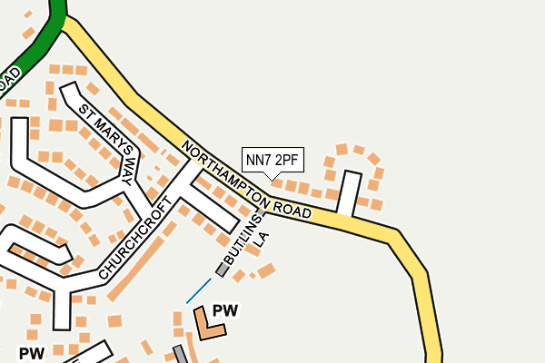 NN7 2PF map - OS OpenMap – Local (Ordnance Survey)