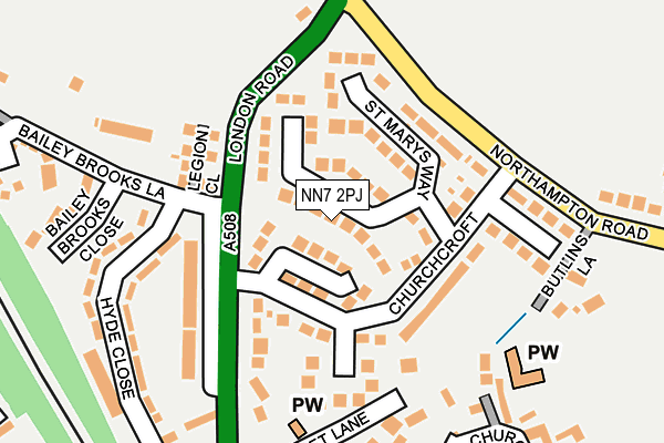 NN7 2PJ map - OS OpenMap – Local (Ordnance Survey)