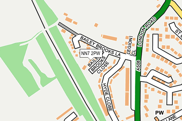 NN7 2PW map - OS OpenMap – Local (Ordnance Survey)