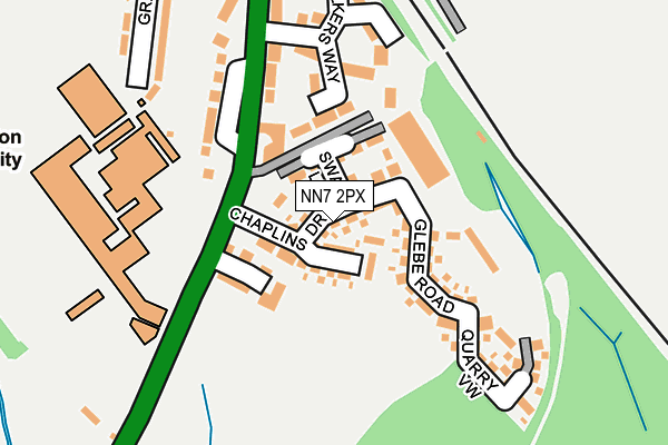 NN7 2PX map - OS OpenMap – Local (Ordnance Survey)