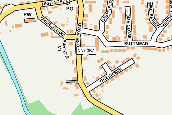 NN7 3BZ map - OS OpenMap – Local (Ordnance Survey)