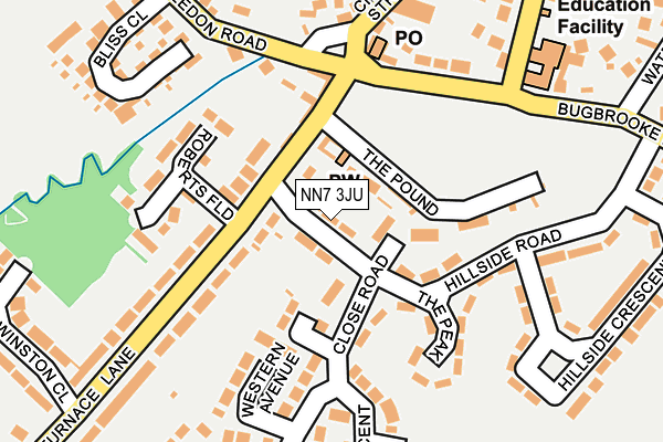NN7 3JU map - OS OpenMap – Local (Ordnance Survey)