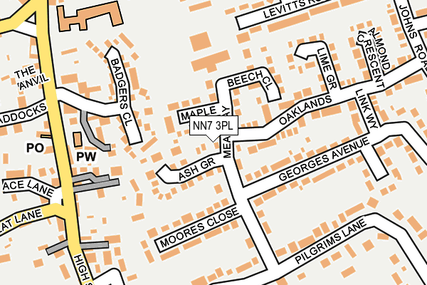 NN7 3PL map - OS OpenMap – Local (Ordnance Survey)