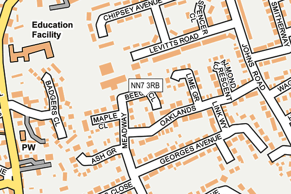 NN7 3RB map - OS OpenMap – Local (Ordnance Survey)