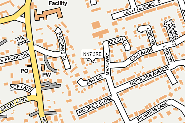NN7 3RE map - OS OpenMap – Local (Ordnance Survey)