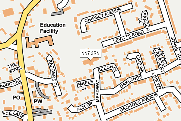 NN7 3RN map - OS OpenMap – Local (Ordnance Survey)
