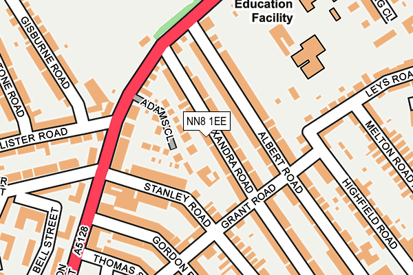 NN8 1EE map - OS OpenMap – Local (Ordnance Survey)