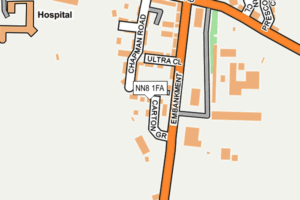 NN8 1FA map - OS OpenMap – Local (Ordnance Survey)