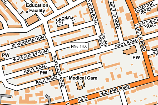 NN8 1HX map - OS OpenMap – Local (Ordnance Survey)