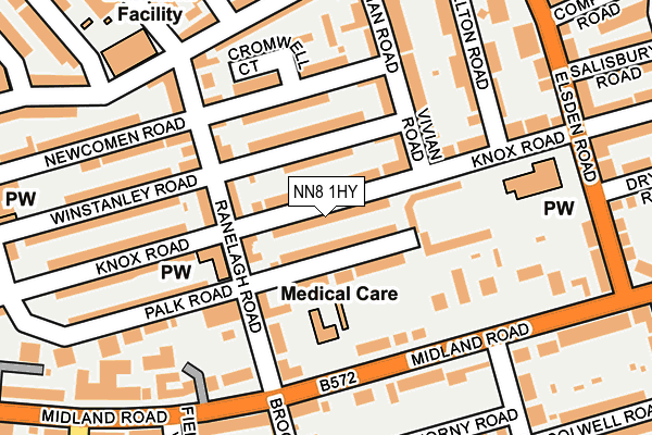 NN8 1HY map - OS OpenMap – Local (Ordnance Survey)