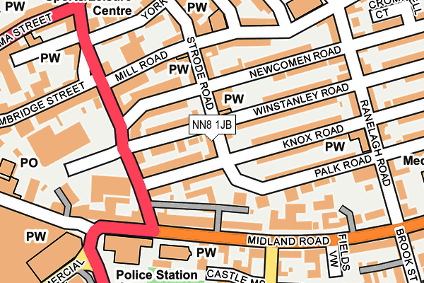 NN8 1JB map - OS OpenMap – Local (Ordnance Survey)