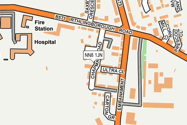NN8 1JN map - OS OpenMap – Local (Ordnance Survey)