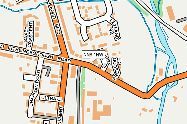 NN8 1NW map - OS OpenMap – Local (Ordnance Survey)