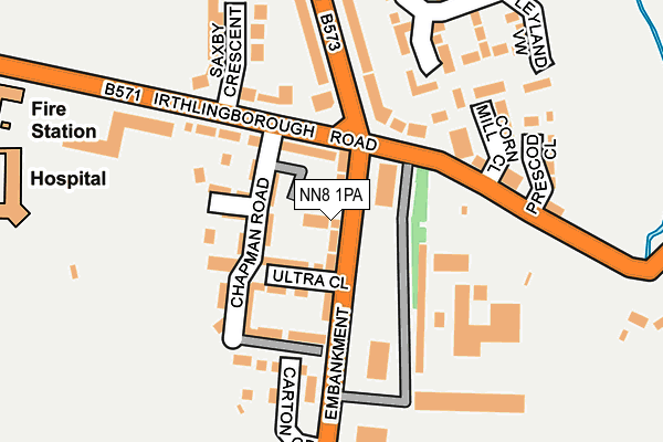 NN8 1PA map - OS OpenMap – Local (Ordnance Survey)