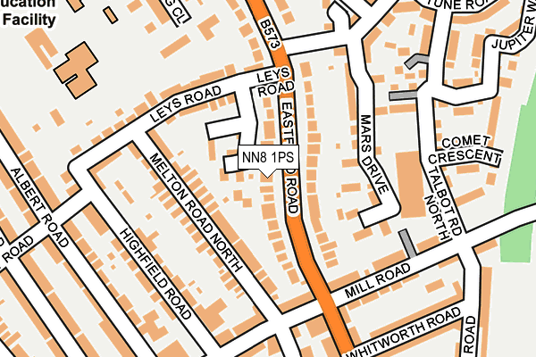 NN8 1PS map - OS OpenMap – Local (Ordnance Survey)
