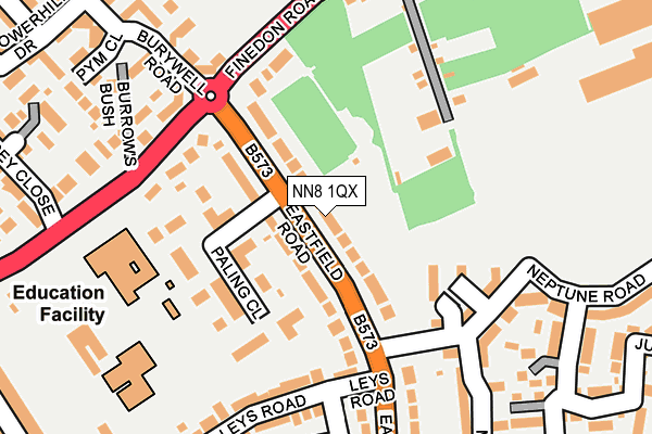 NN8 1QX map - OS OpenMap – Local (Ordnance Survey)