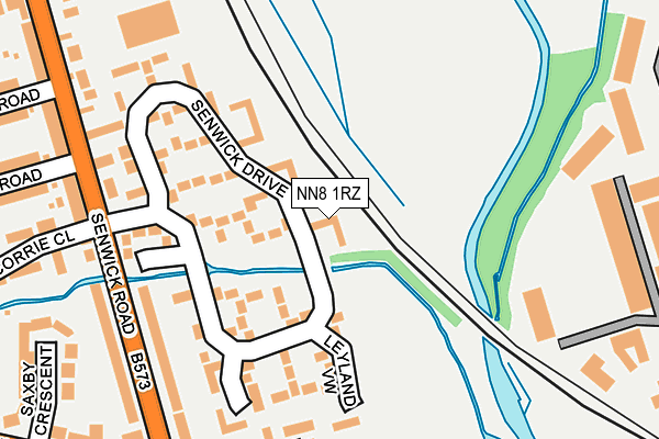 NN8 1RZ map - OS OpenMap – Local (Ordnance Survey)