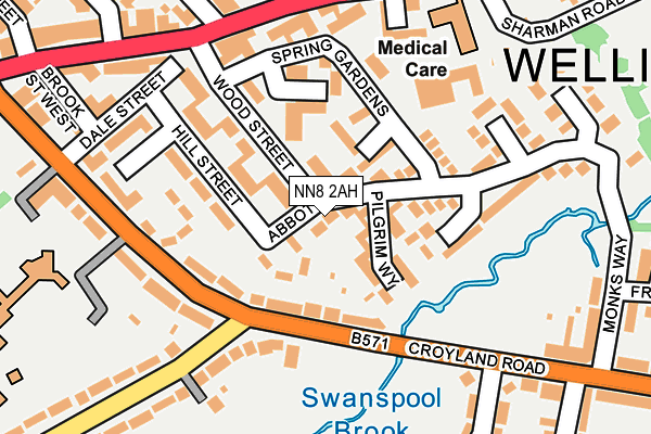 NN8 2AH map - OS OpenMap – Local (Ordnance Survey)