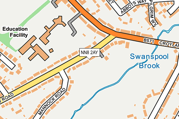 NN8 2AY map - OS OpenMap – Local (Ordnance Survey)