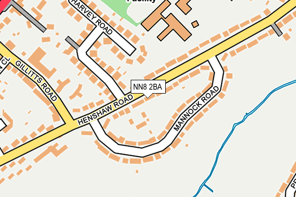 NN8 2BA map - OS OpenMap – Local (Ordnance Survey)
