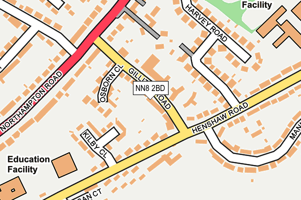 NN8 2BD map - OS OpenMap – Local (Ordnance Survey)