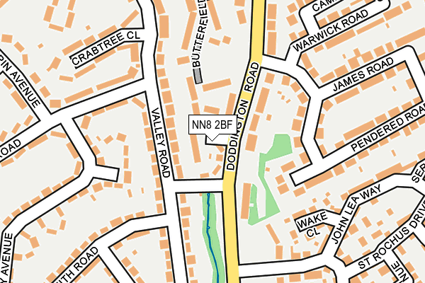 NN8 2BF map - OS OpenMap – Local (Ordnance Survey)