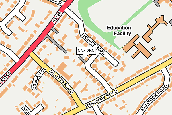 NN8 2BN map - OS OpenMap – Local (Ordnance Survey)