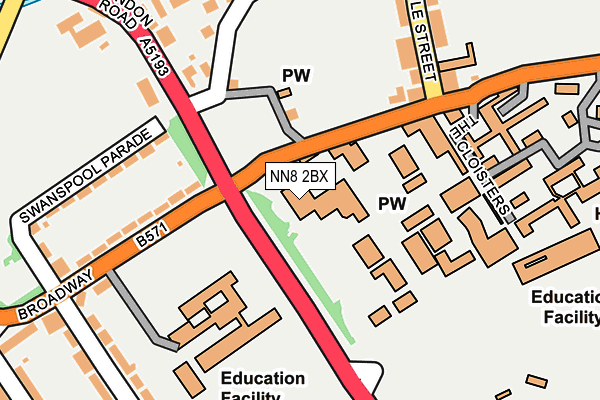 NN8 2BX map - OS OpenMap – Local (Ordnance Survey)