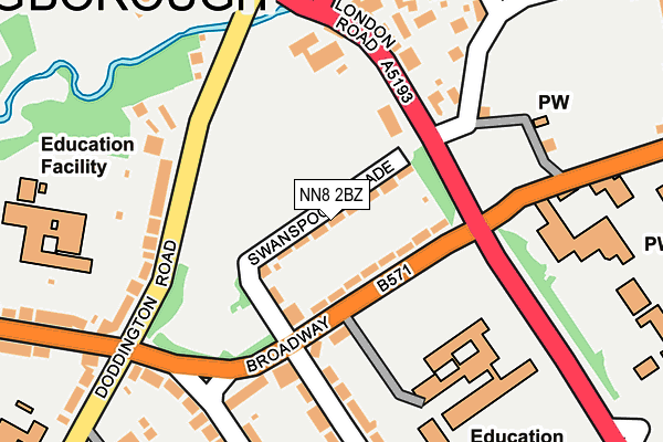 NN8 2BZ map - OS OpenMap – Local (Ordnance Survey)