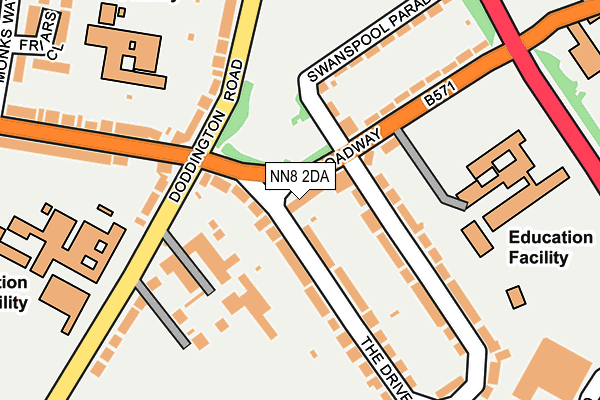 NN8 2DA map - OS OpenMap – Local (Ordnance Survey)